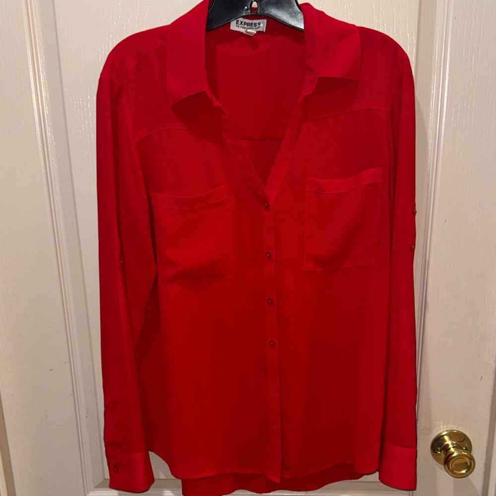 Express Vibrant Red portofino Blouse